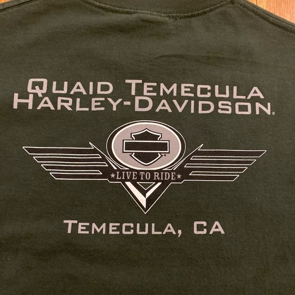 HARLEY Davidson Quaid Temecula CA Live To Ride Gray Graphic T-Shirt Men’s Large - Picture 3 of 12